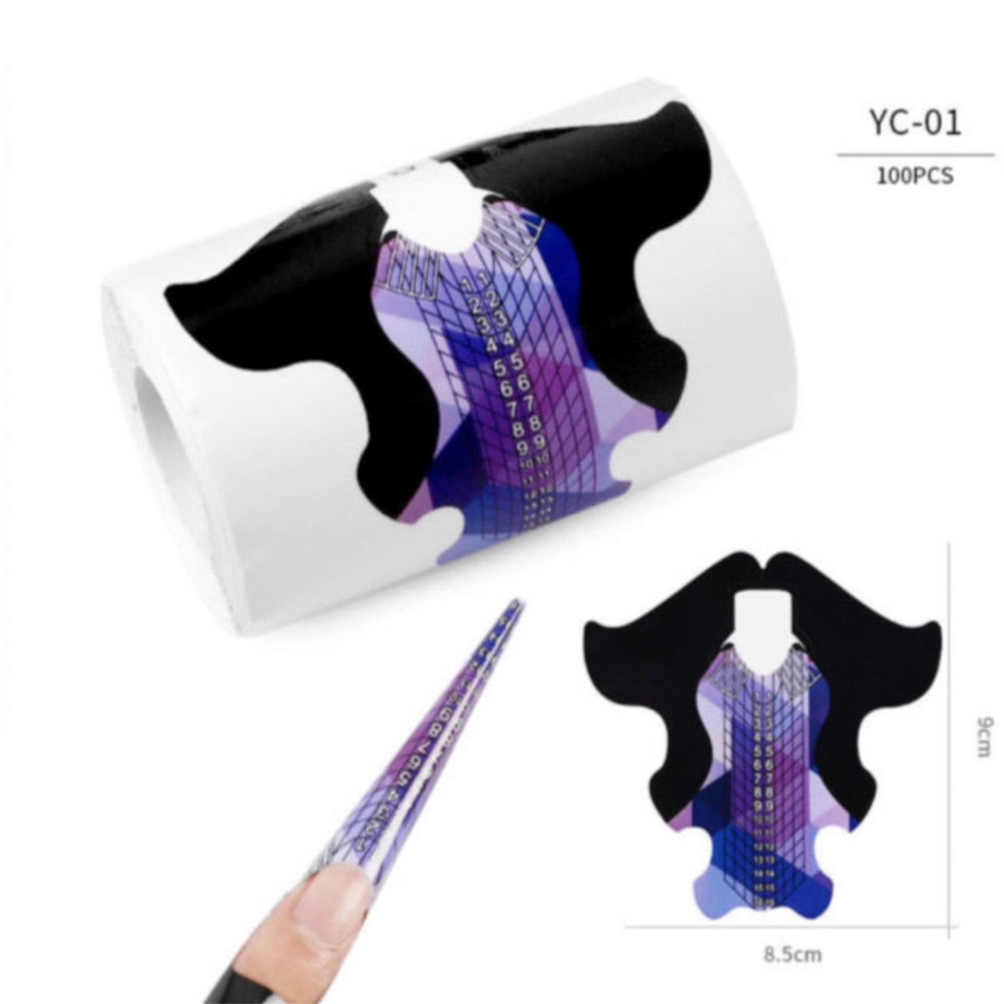 NAIL FORMS - SCULPTING GUIDE STICKER - 100pcs