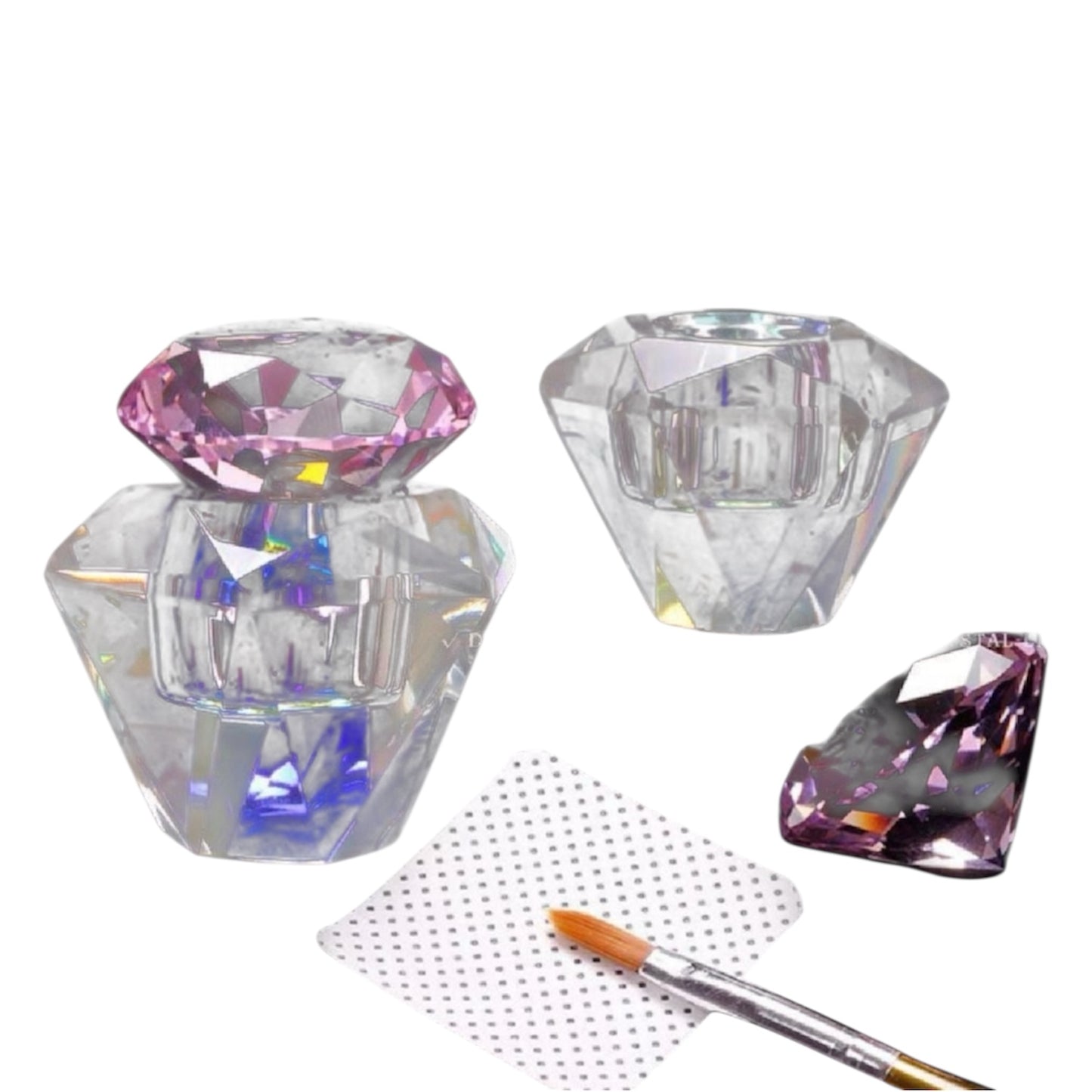 ACRYLIC GLASS CUP WITH DIAMOND LID