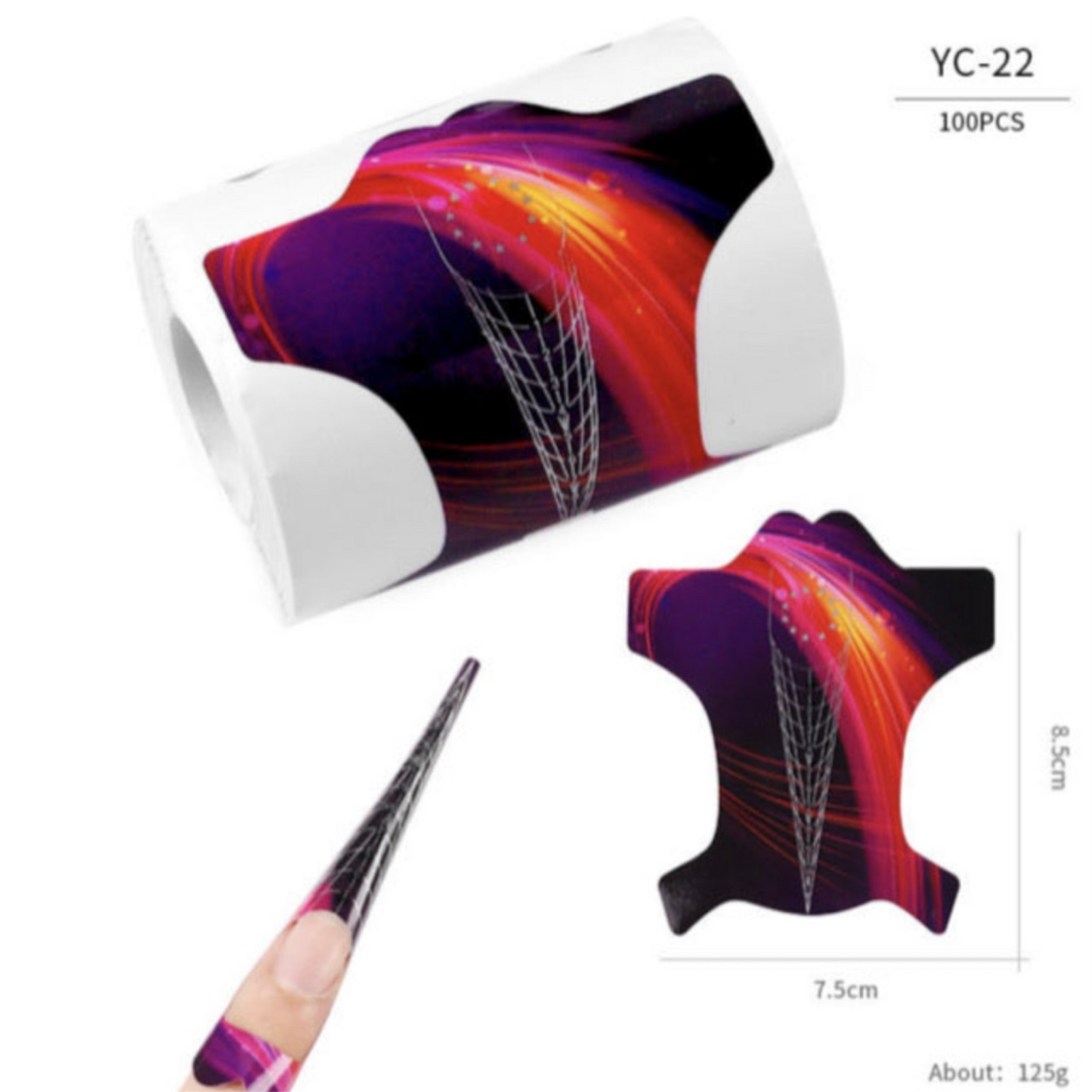 NAIL FORMS - SCULPTING GUIDE STICKER - 100pcs