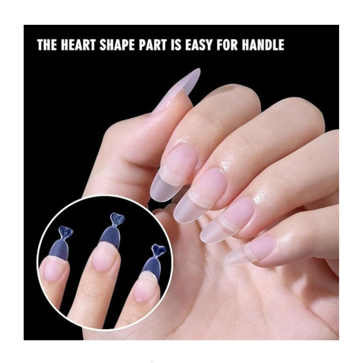 HALF COVER OVAL NAIL TIPS - CLEAR MATT - 300 PCS