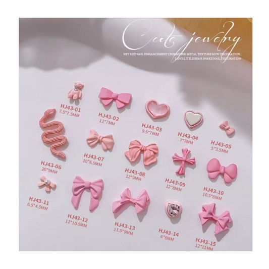 Sweet Pink Nail Decoration - 5 pcs