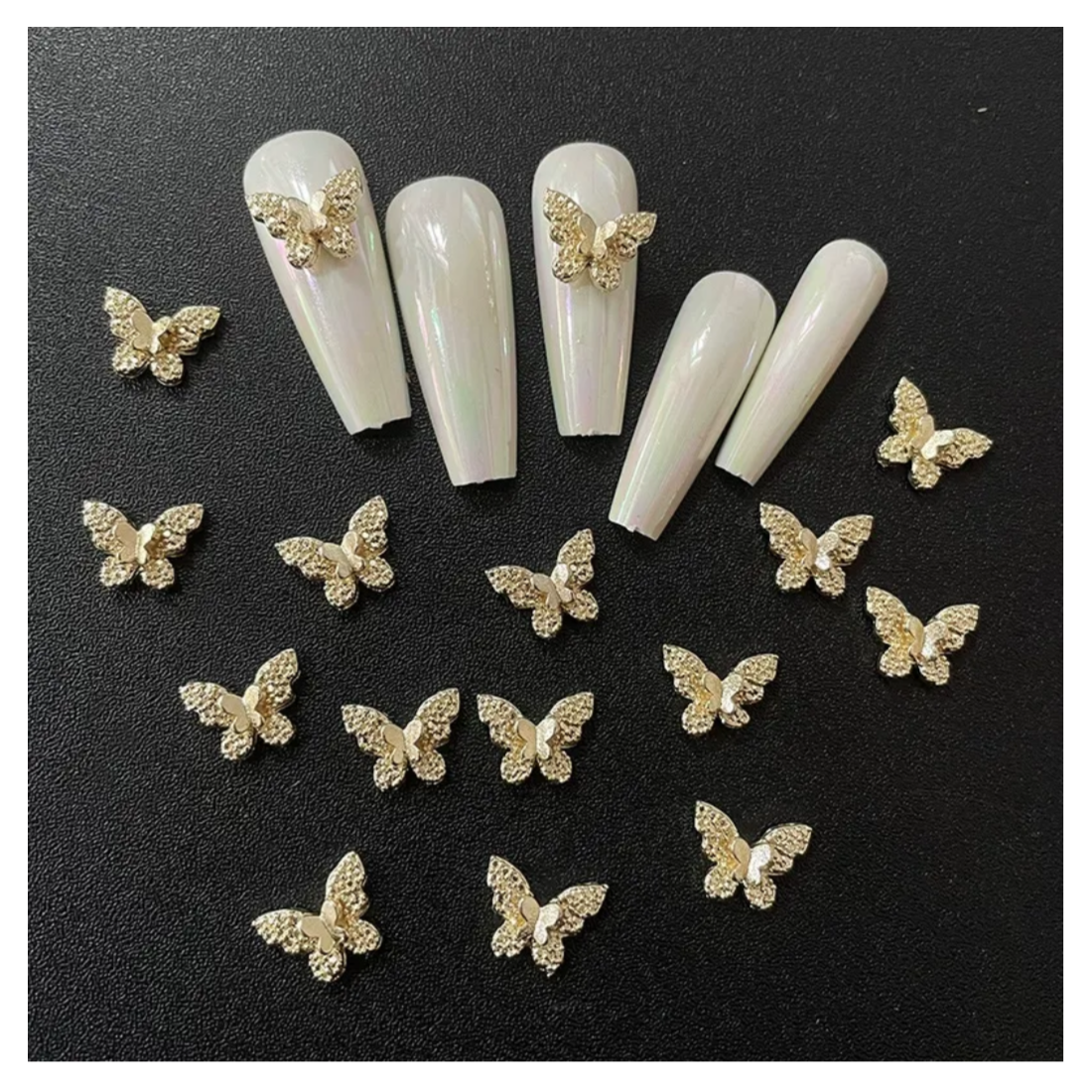 Butterfly Rhinestones Nail - 10 pcs