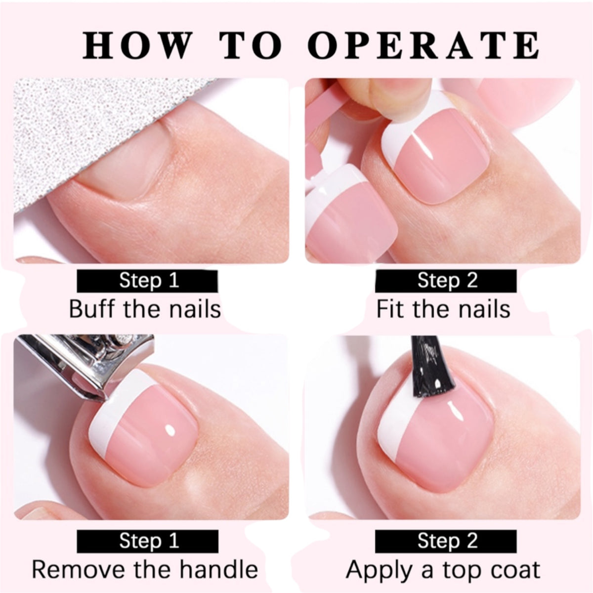 FRENCH TOE TIPS - 120 PCS