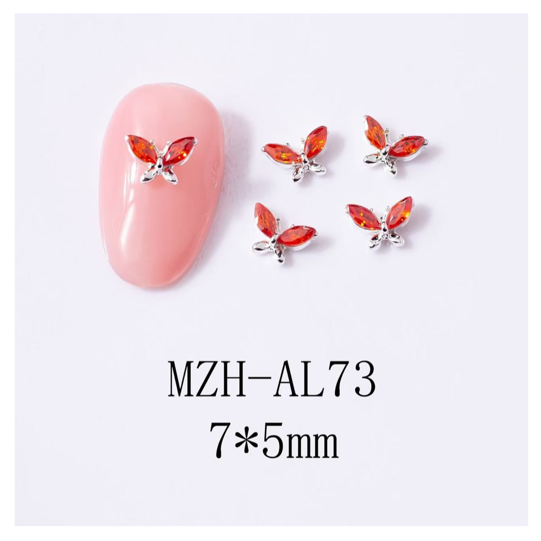 Metal Butterfly Nail Jewellery - 5 pcs