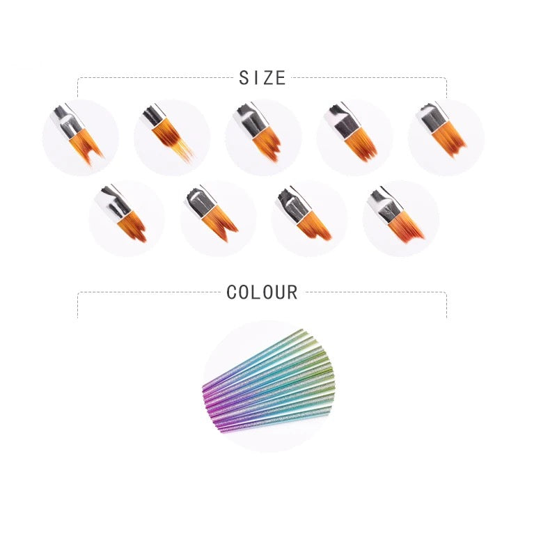 Manicure Art Brush - 9 pcs Set