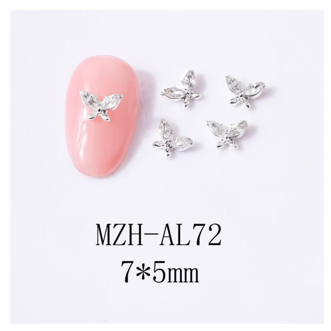 Metal Butterfly Nail Jewellery - 5 pcs