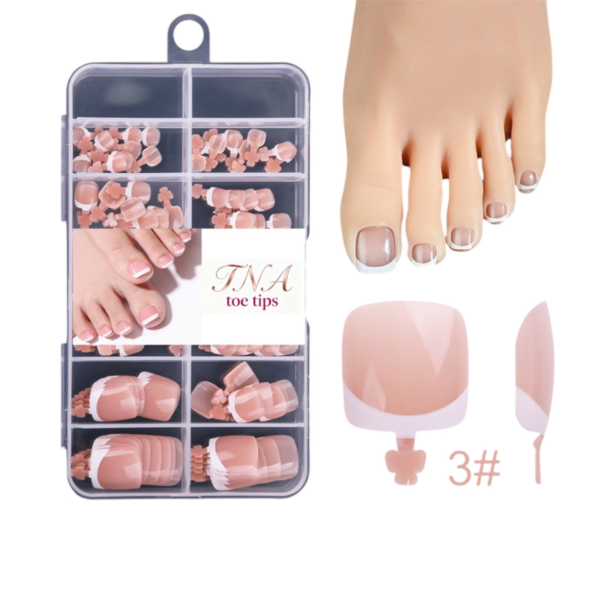 FRENCH TOE TIPS - 120 PCS