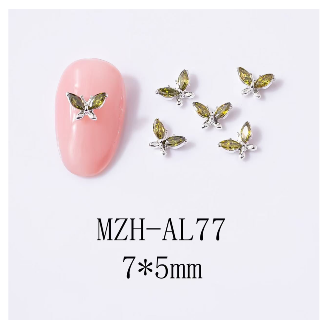 Metal Butterfly Nail Jewellery - 5 pcs