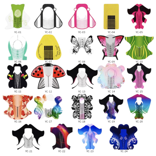 NAIL FORMS - SCULPTING GUIDE STICKER - 100pcs