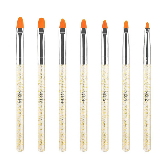 7 pcs Gold Glitter Gel Brush set