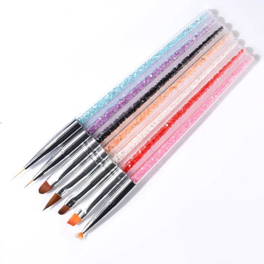NAIL ART BRUSH SET - DIAMONDS - 7 PCS SET