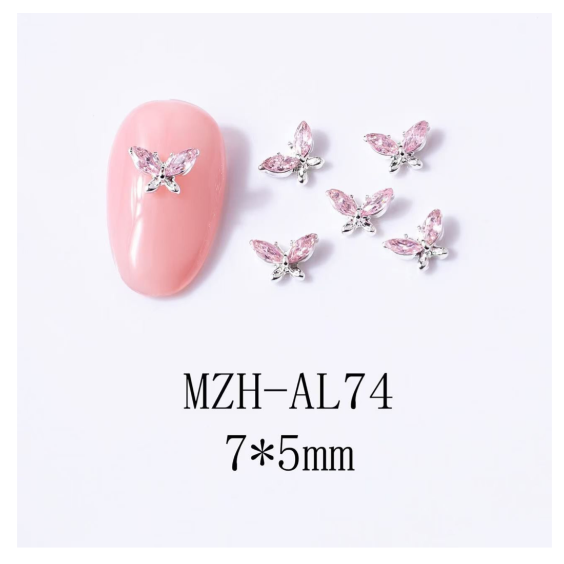 Metal Butterfly Nail Jewellery - 5 pcs