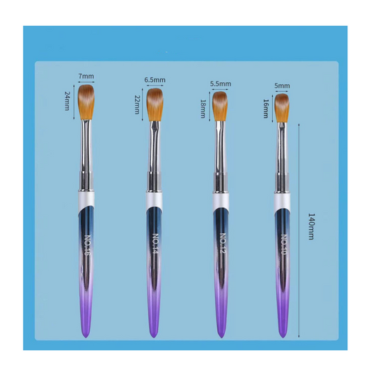 ACRYLIC BRUSH - 4 PCS SET - PURPLE