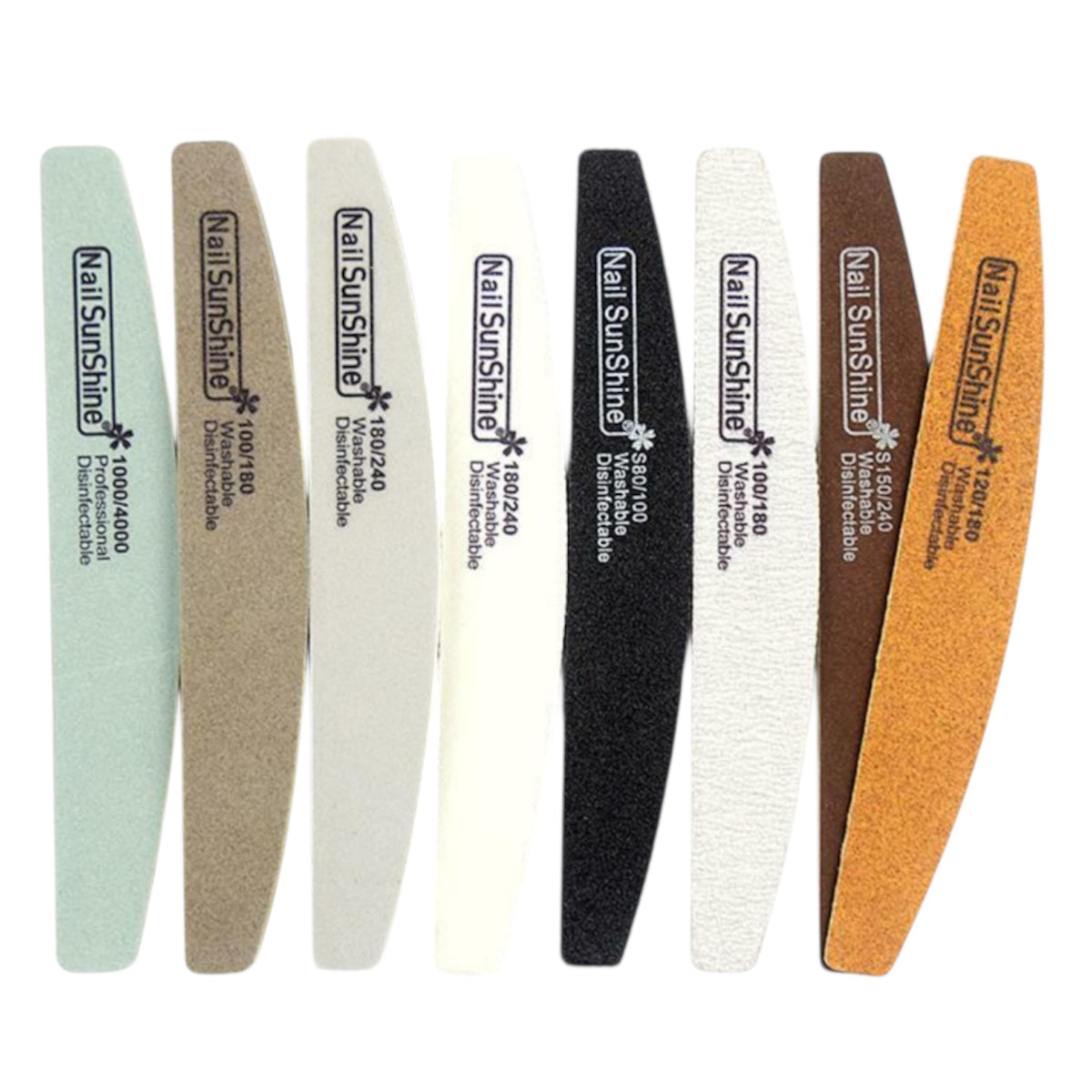 Nail Sunshine File - 8pcs Set Halfmoon Set