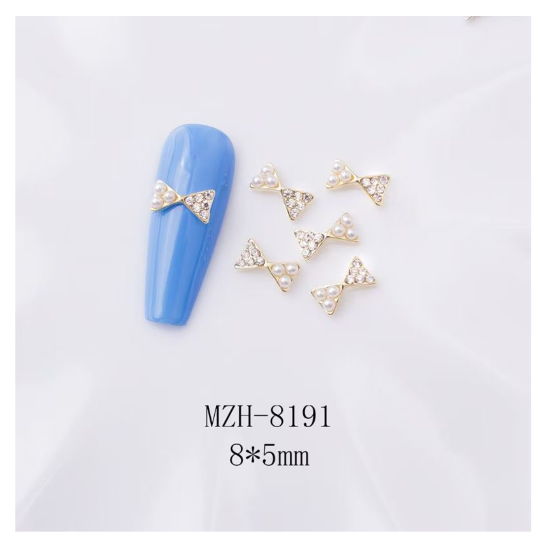 Crown Or Bow Alloy Nail Rhinstone - 5pcs