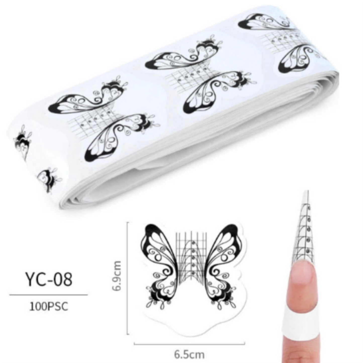 NAIL FORMS - SCULPTING GUIDE STICKER - 100pcs