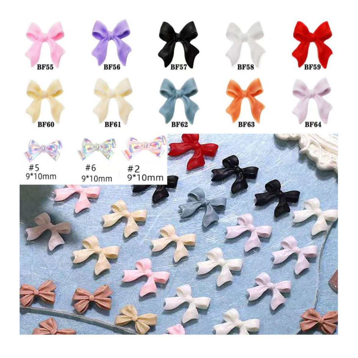 Bows Nail Art - 52 pcs