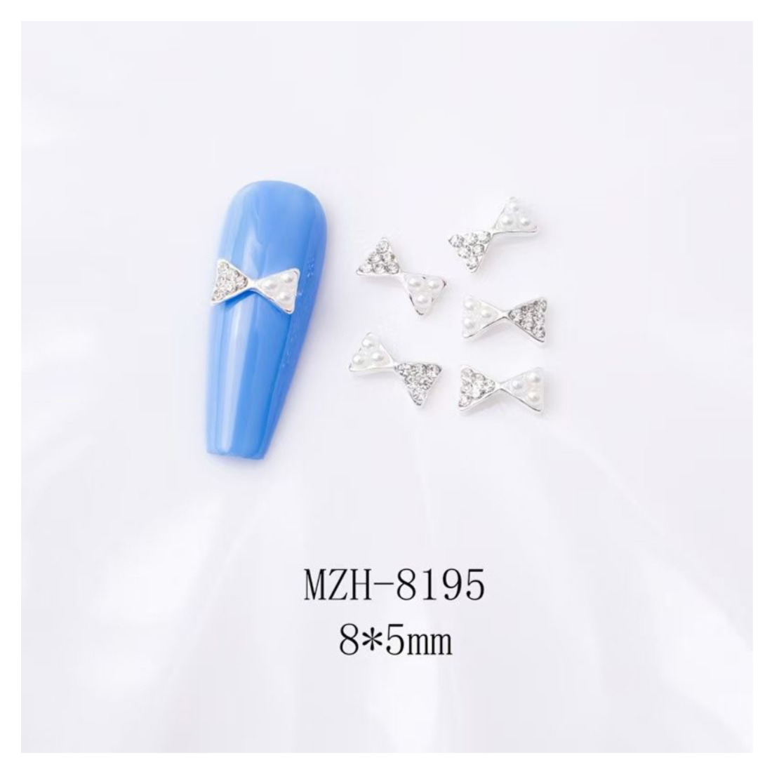 Crown Or Bow Alloy Nail Rhinstone - 5pcs