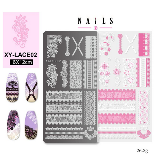 STAMPING PLATE - XY LACE