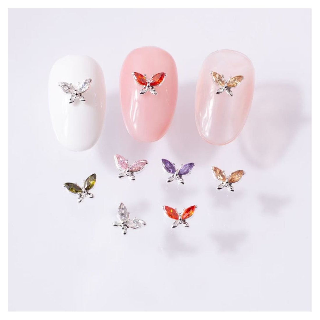 Metal Butterfly Nail Jewellery - 5 pcs