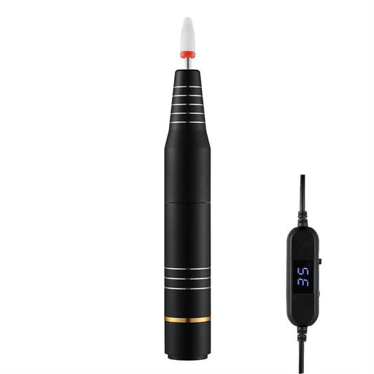 Black - Portable Hand Nail Drill