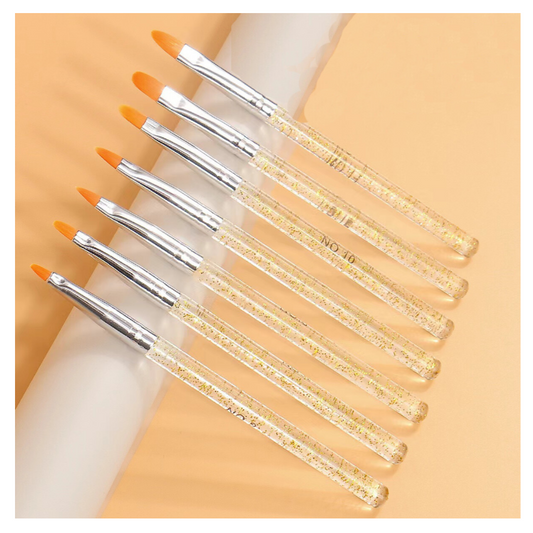 7 pcs Gold Glitter Gel Brush set