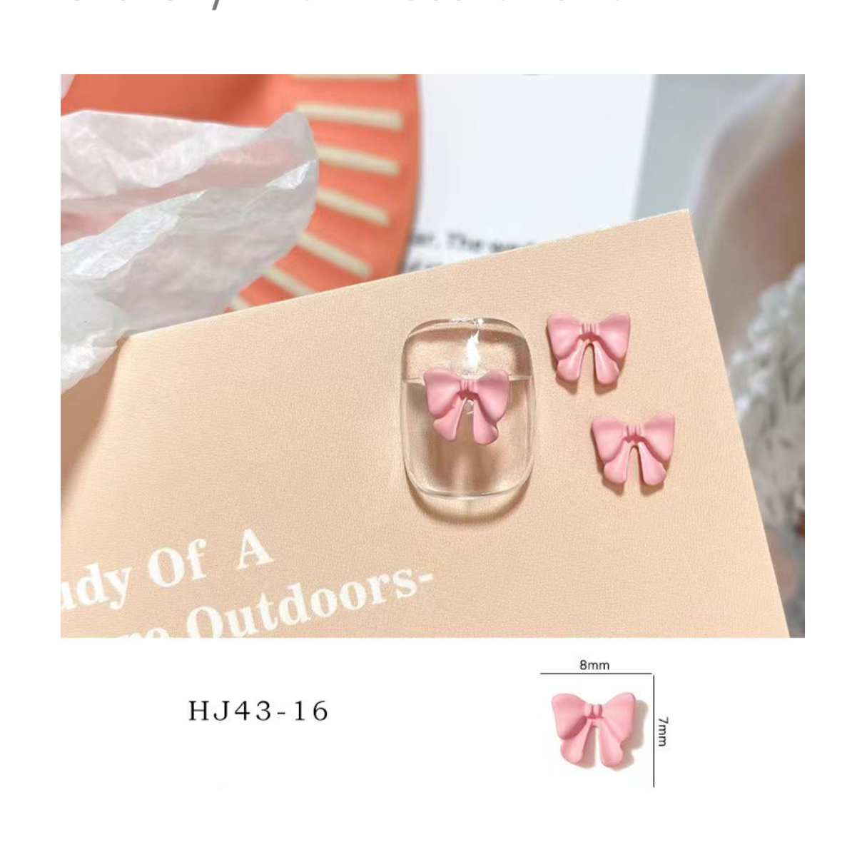 Sweet Pink Nail Decoration - 5 pcs