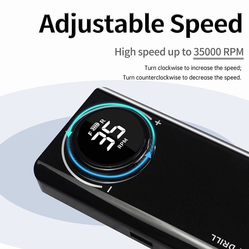 Silver - Portable Rechargeable Cordless Nail Drill Machine