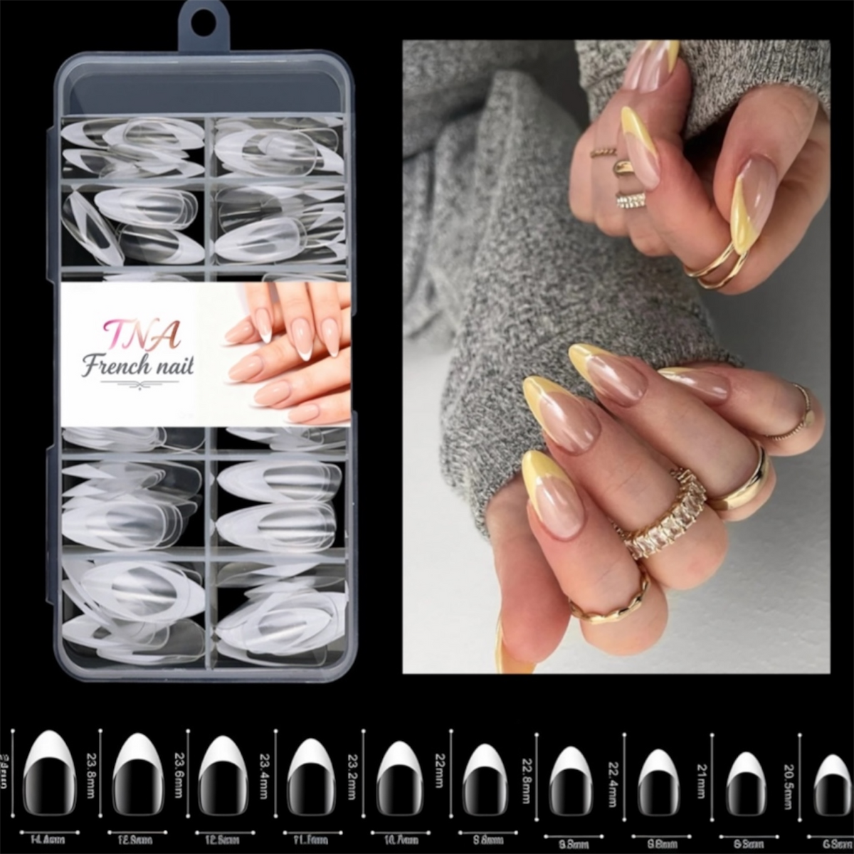 ALMOND WHITE FRENCH TIPS -