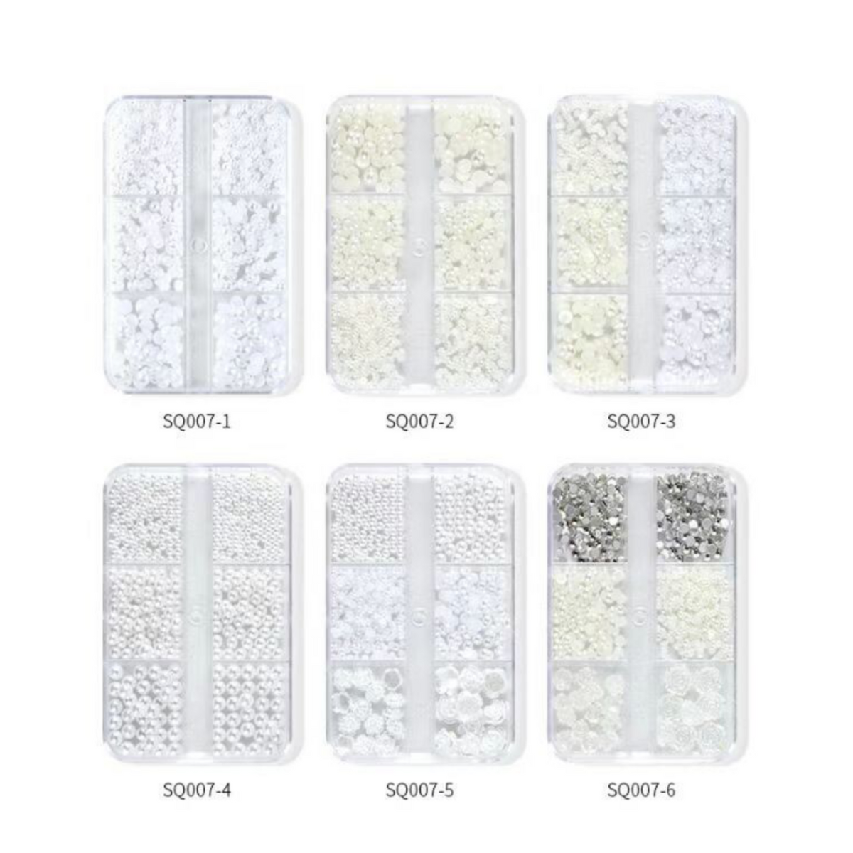 Pearl Nail Decoration - 6 Grids