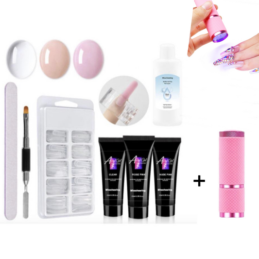 9 pcs Poly Gel Set with Torch Lamp