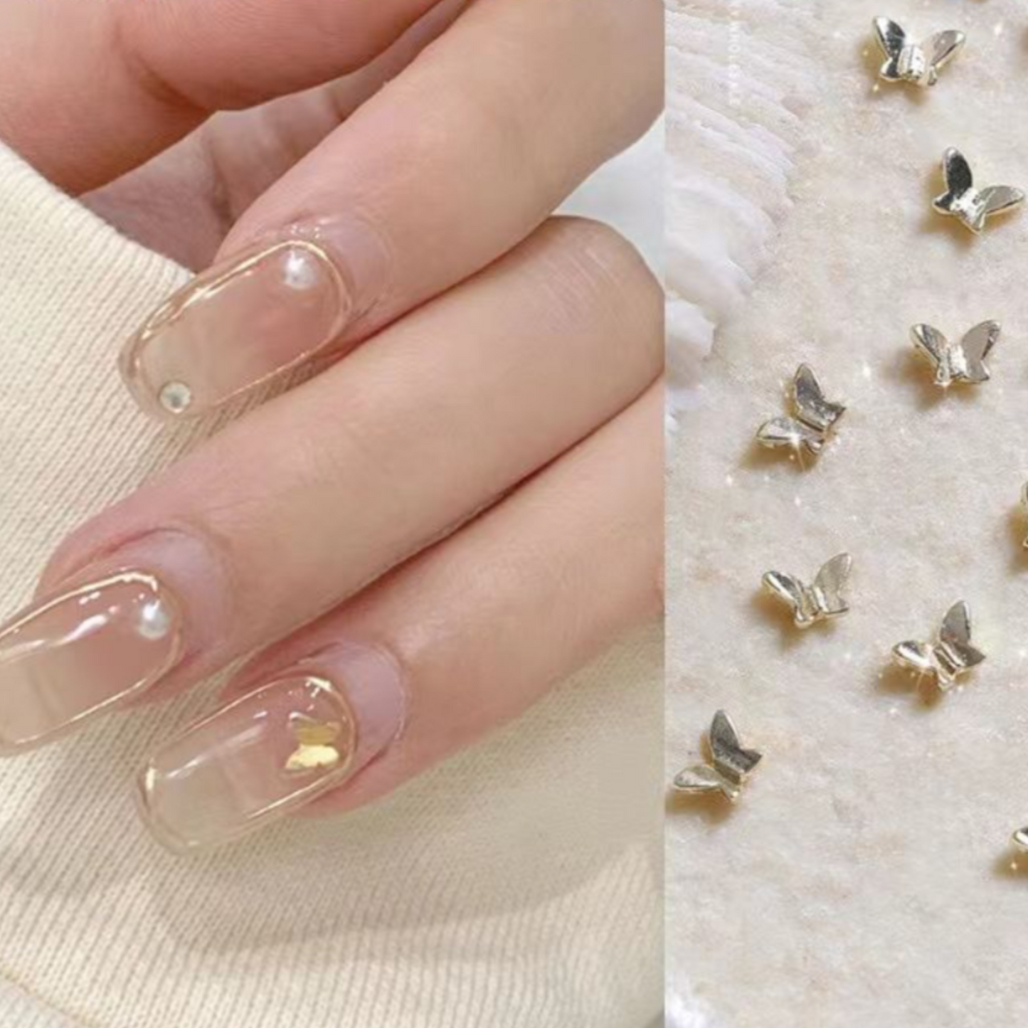 MINI BUTTERFLY NAIL DECORATIONS- 10 PCS