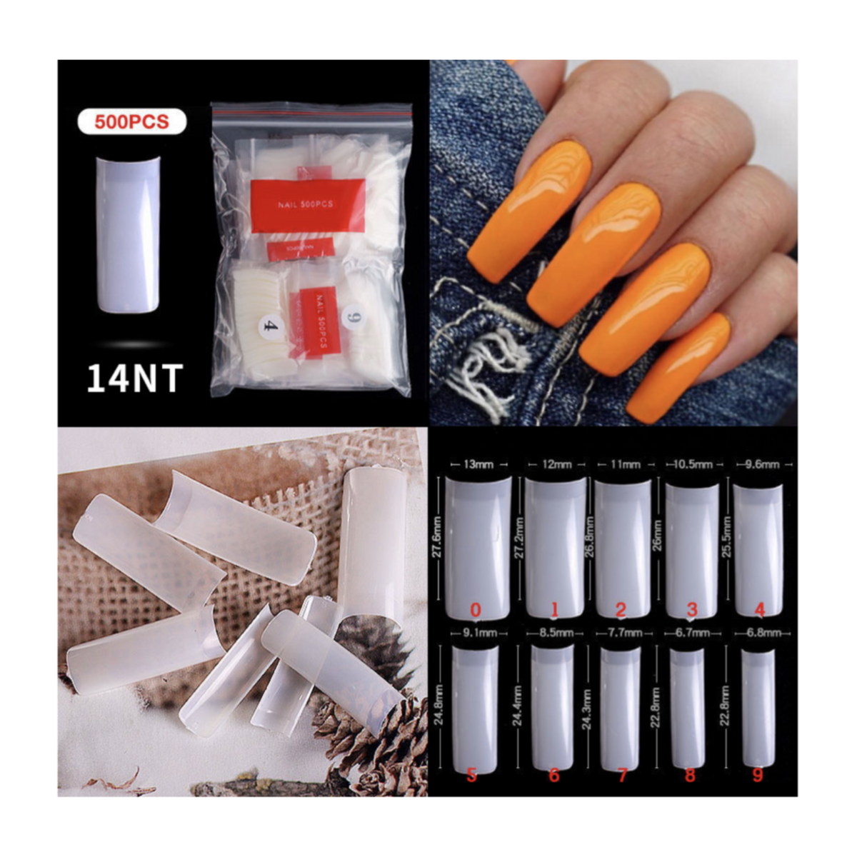 French Nail Tips - 500 pcs Bag
