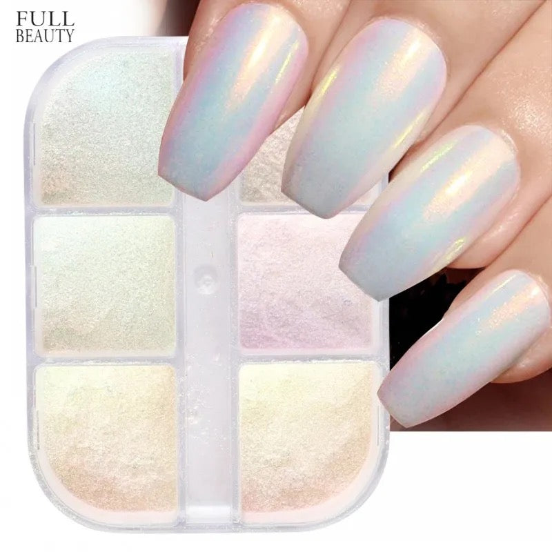 Pearl Nail Mirror Powder - 6 pcs