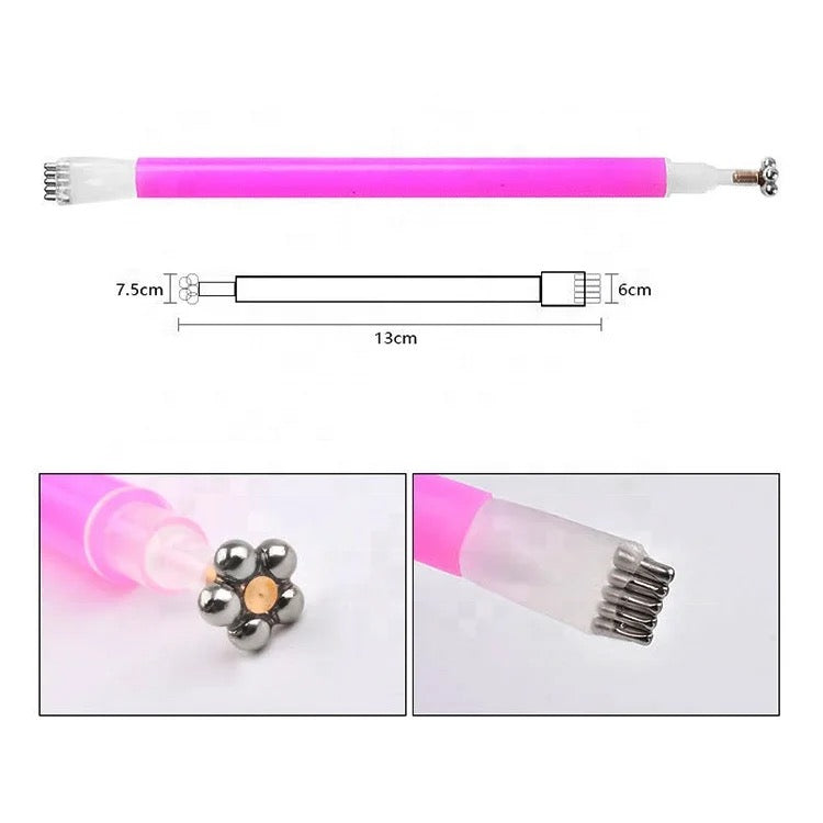 Double- Head Flower Cat Eye Magnet Pen
