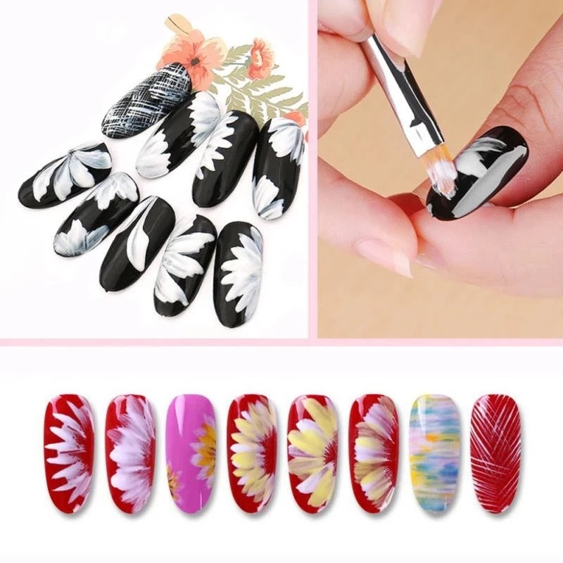 Nail Art Brush Set - 8 pcs