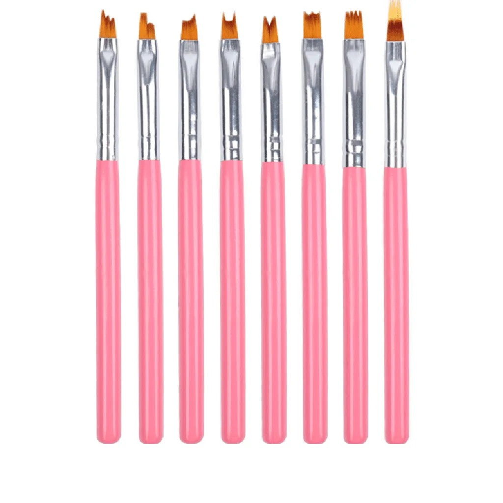 Nail Art Brush Set - 8 pcs