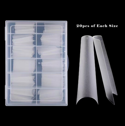 Matt Extra Long C Curve Tips - 240pcs