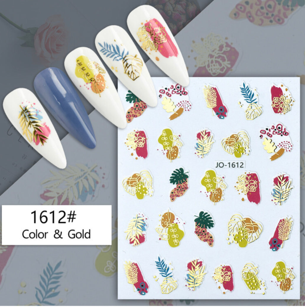 Nail Stickers - Colour & Gold