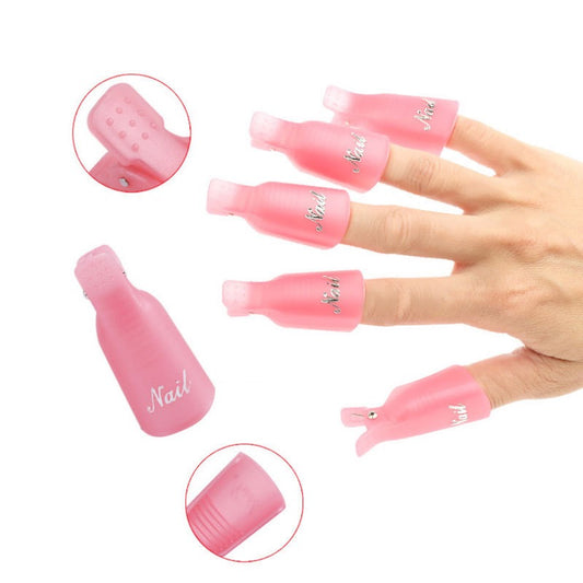 Re-usable plastic Remover Cap / Soak Off Clips - 10pcs set