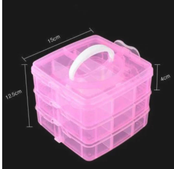 Plastic storage box - 3 layer 18 grid - Small
