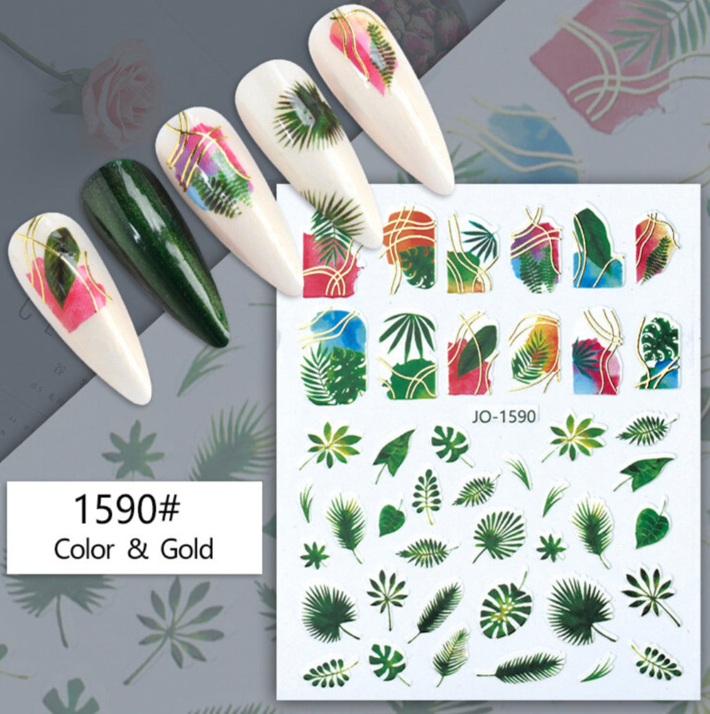 Nail Stickers - Colour & Gold