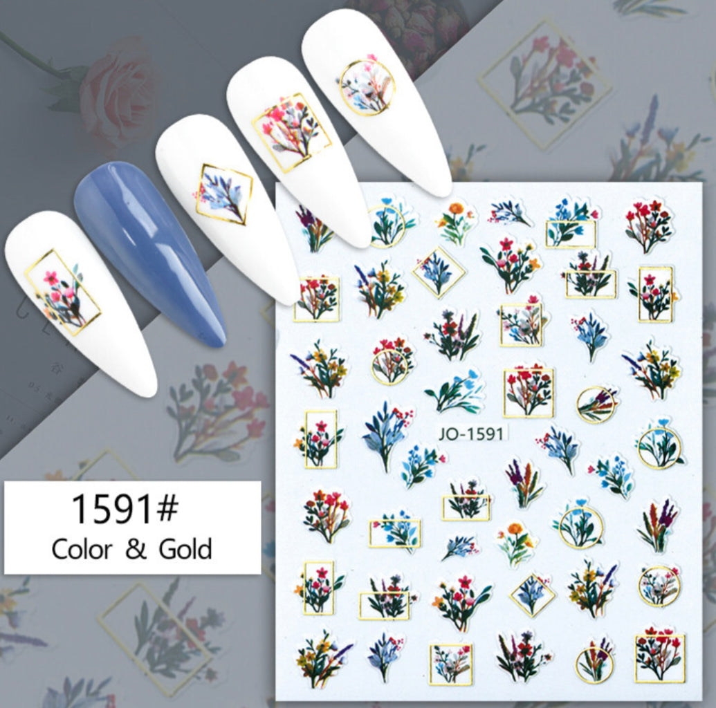 Nail Stickers - Colour & Gold