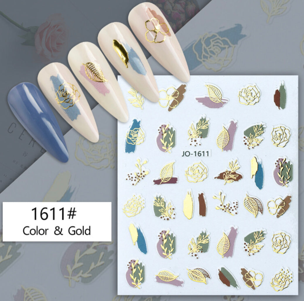 Nail Stickers - Colour & Gold