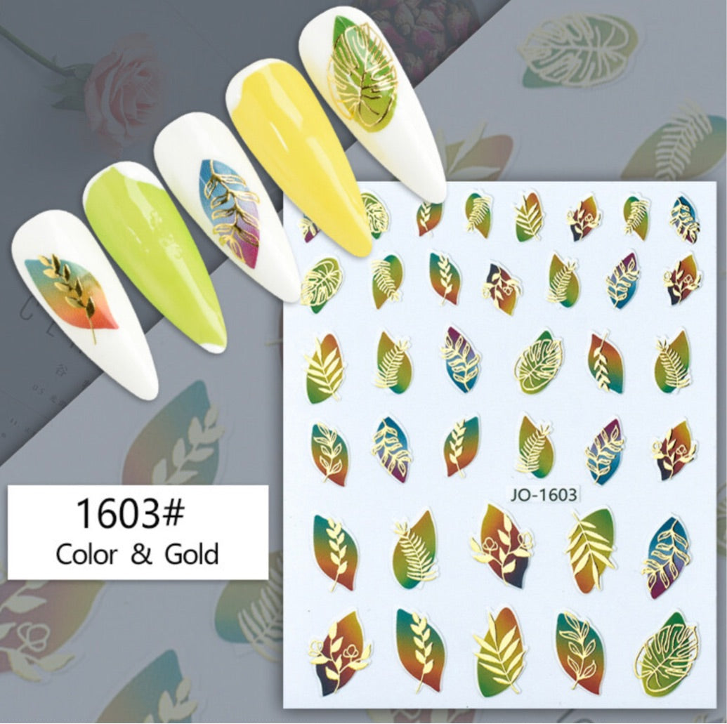 Nail Stickers - Colour & Gold