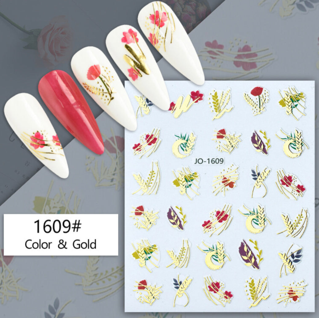 Nail Stickers - Colour & Gold