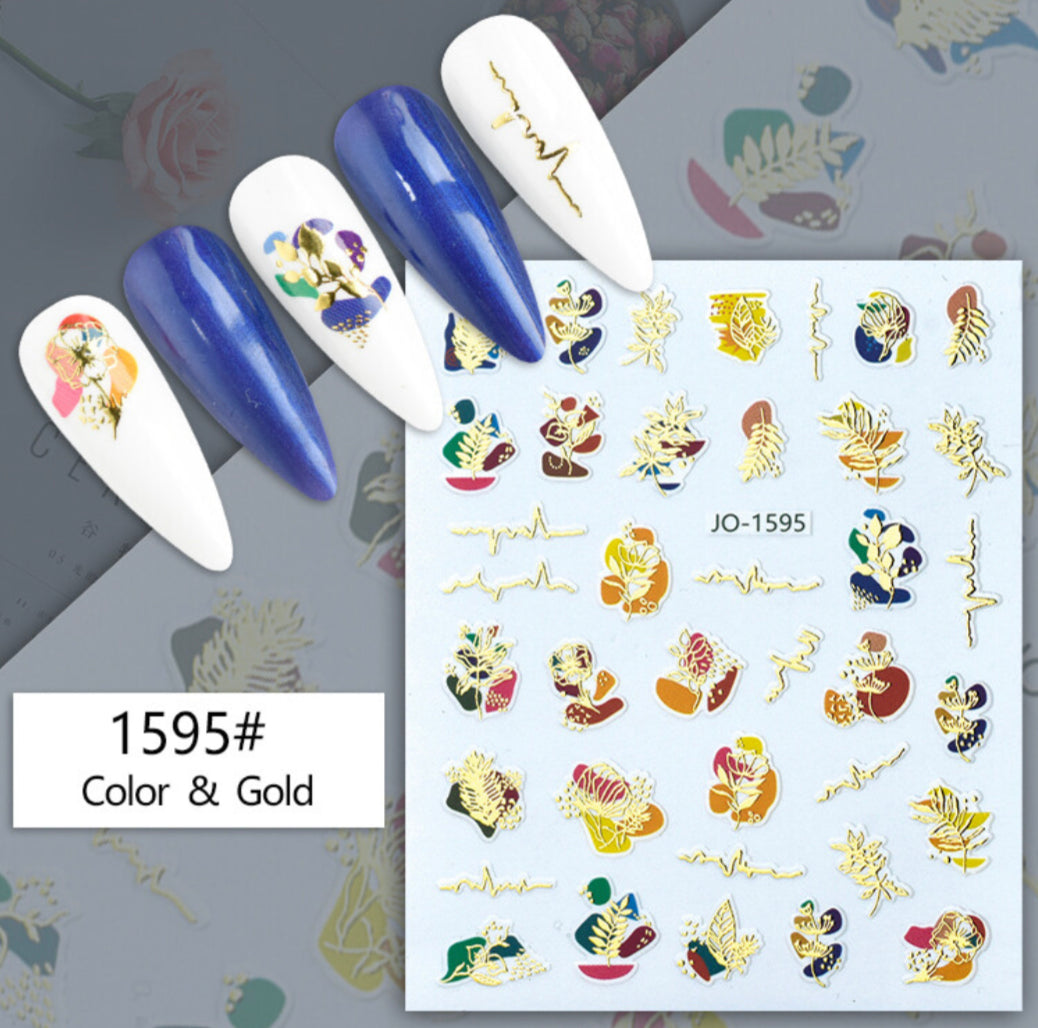 Nail Stickers - Colour & Gold