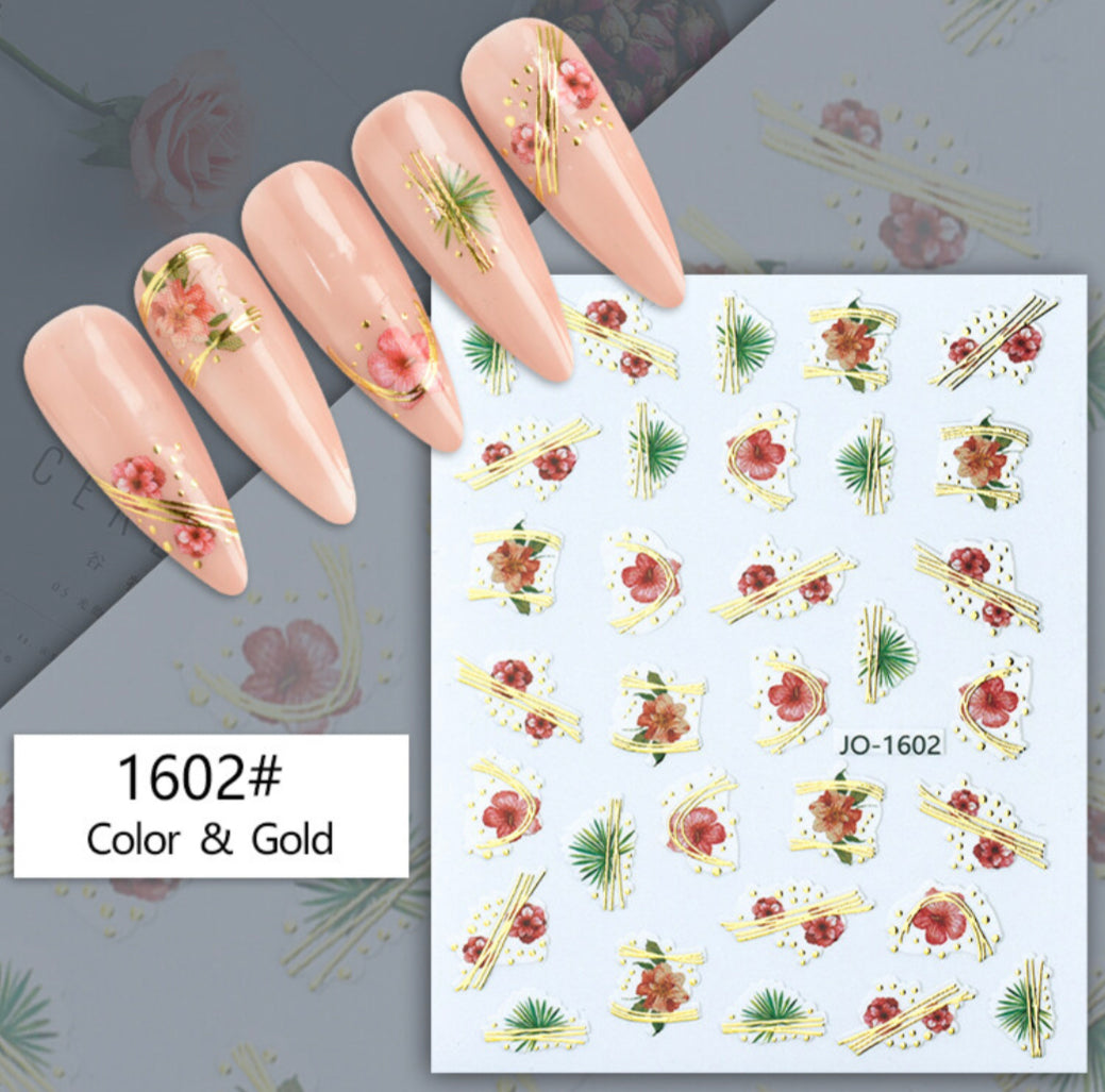 Nail Stickers - Colour & Gold