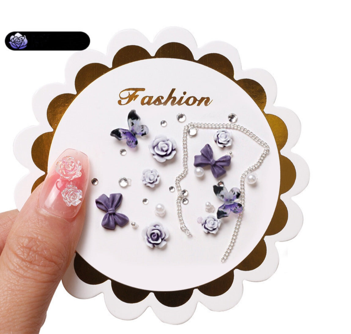 Nail Decoration - Bows and Roses