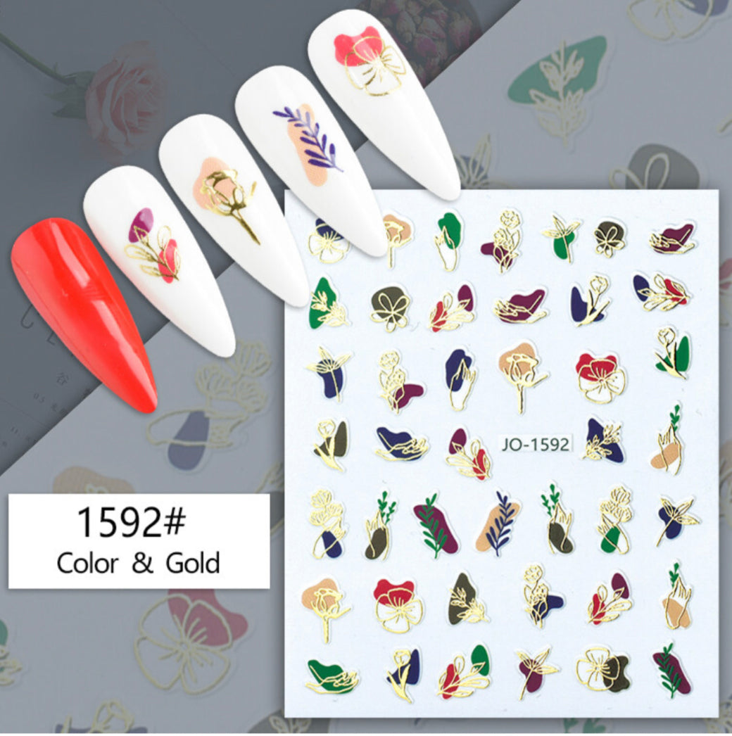 Nail Stickers - Colour & Gold
